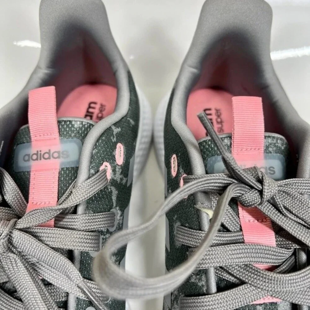 Adidas Cloudfoam PureMotion Women's Athletic Running Sneaker Camo Gray-Pink 11